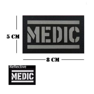 "MEDIC" Patch black-grey reflective- laser cut design