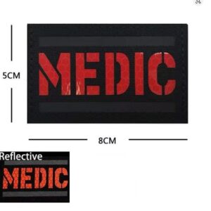 "MEDIC" Patch black-red reflective- laser cut design
