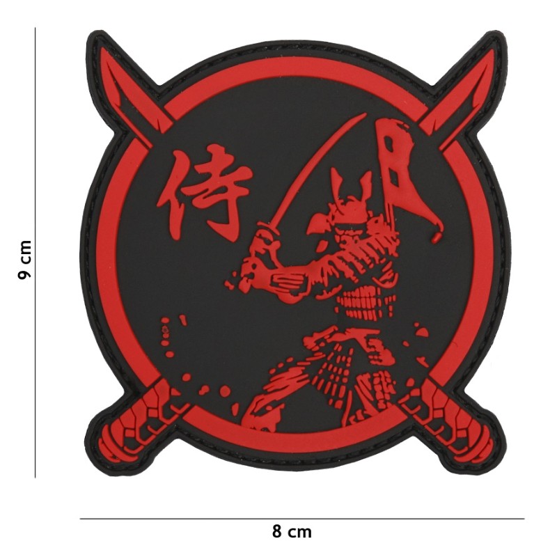 Samurai Warrior PVC Patch red - con velcro sul retro