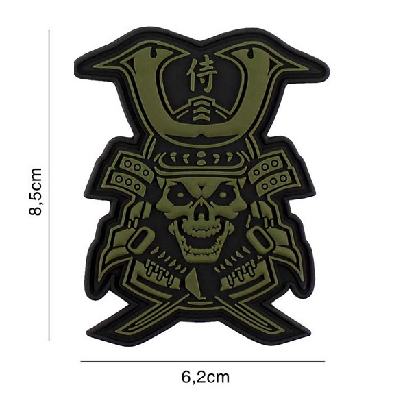 101 INC SAMURAI SKULL OLIVE PVC Patch