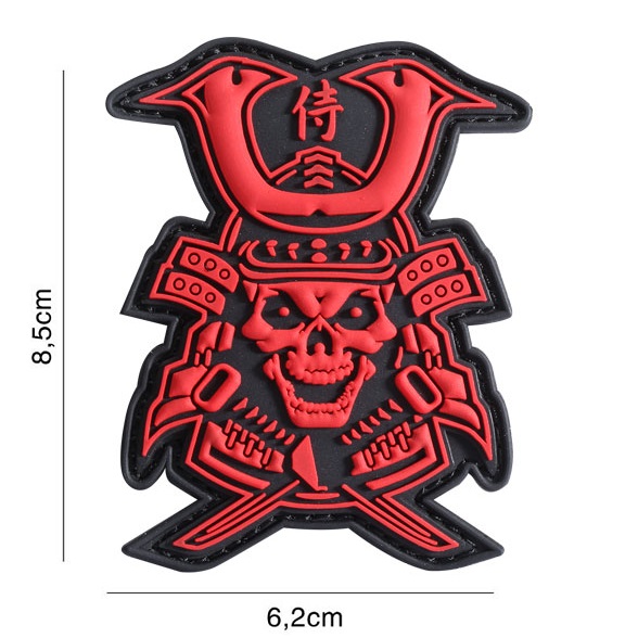 101 INC SAMURAI SKULL RED PVC Patch