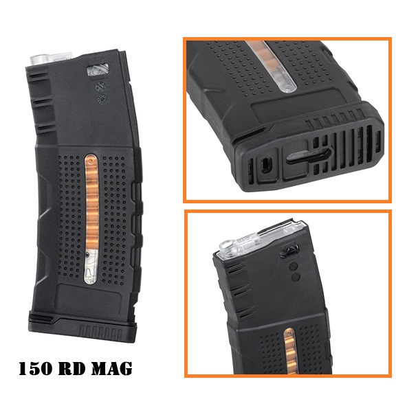 150rd Enhanced Grip Polymer Magazine for AR-15M4 - Black