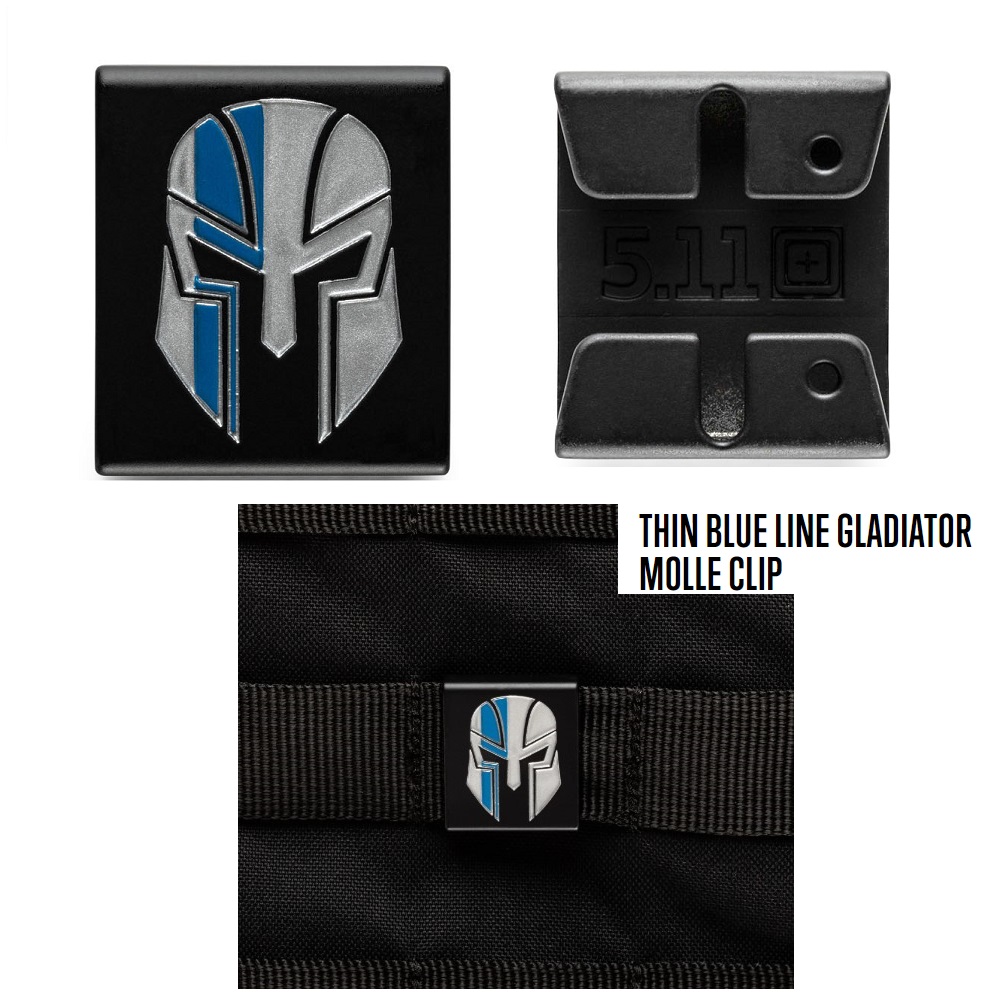5.11 THIN BLUE LINE GLADIATOR MOLLE CLIP - METAL BLACK (82036)
