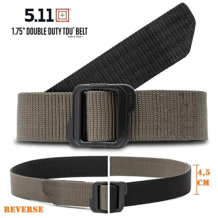 5.11 Double Duty Tdu Belt 1.75'  Ranger Green/Black (59567) Cinta reverse altezza 4,5 cm