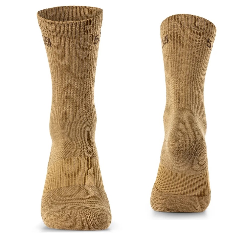 5.11 DUTY READY BASIC CREW SOCKS DARK COYOTE  4-PACK (10051) Calzettoni kit 4 paia - Image 3