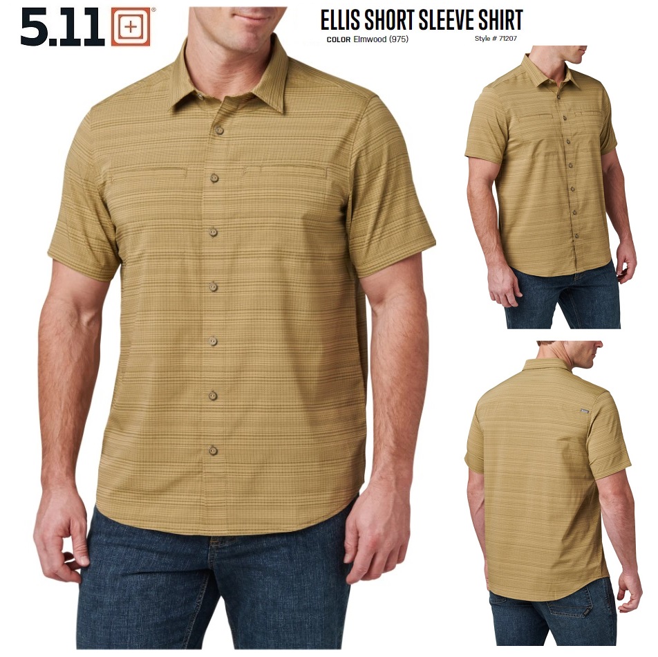 5.11 ELLIS SHORT SLEEVE SHIRT ELMWOOD (71207-975) Camicia Estiva manica corta colore coyote