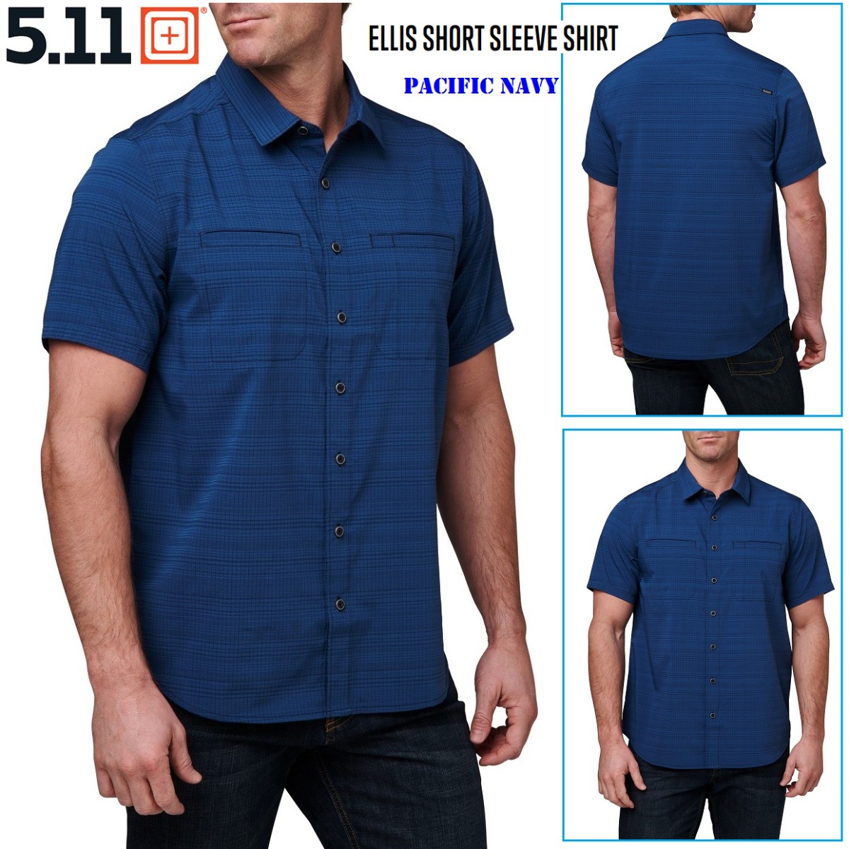 5.11 ELLIS SHORT SLEEVE SHIRT PACIFIC NAVY (71207-721) Camicia Estiva manica corta.