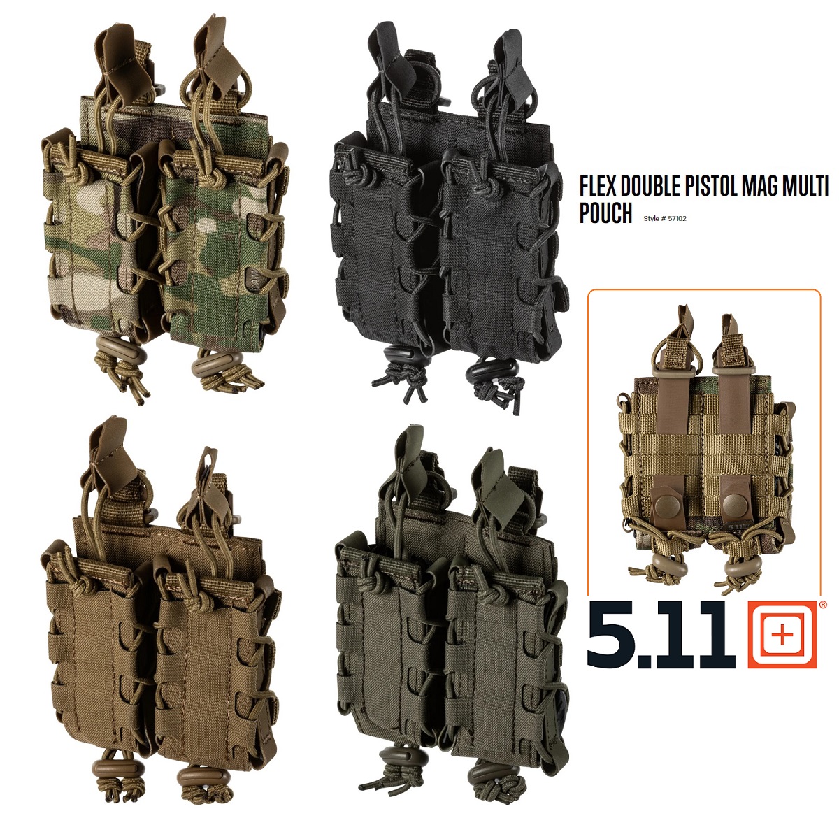 5.11 Flex Double Pistol Mag Multi Pouch (57102ABR)