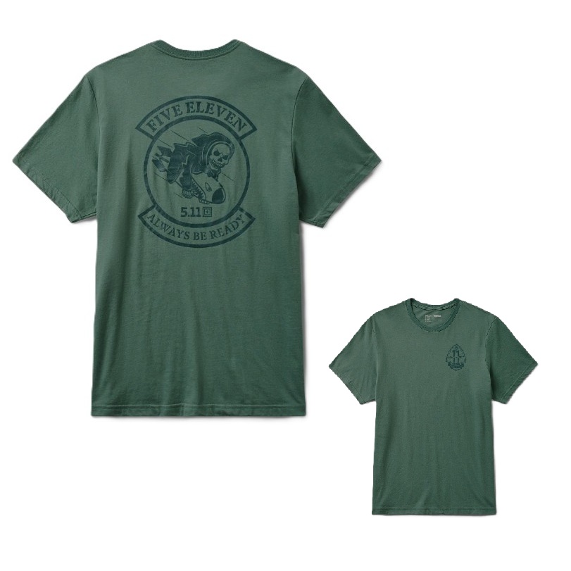 5.11 GRIM BOMBER Short Sleeve T-Shirt Greenstone color (76166AKL)