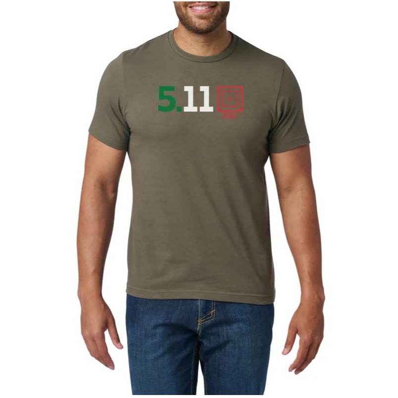 5.11 ITALY FLAG T-SHIRT MANICA CORTA - Ranger Green (76340IT)