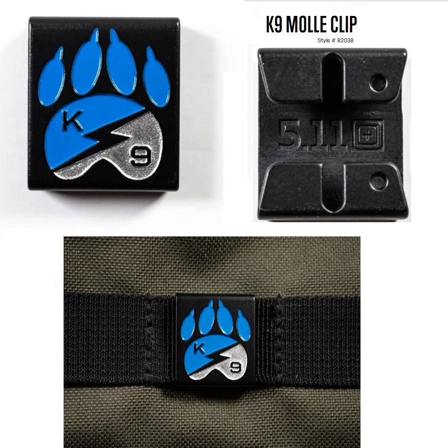 5.11 THIN BLUE K-9 MOLLE CLIP - METAL BLACK (82038)