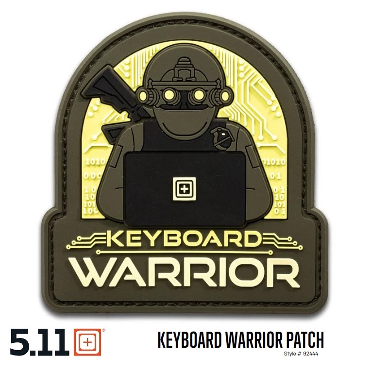 5.11 KEYBOARD WARRIOR OLIVE PVC PATCH (92444)