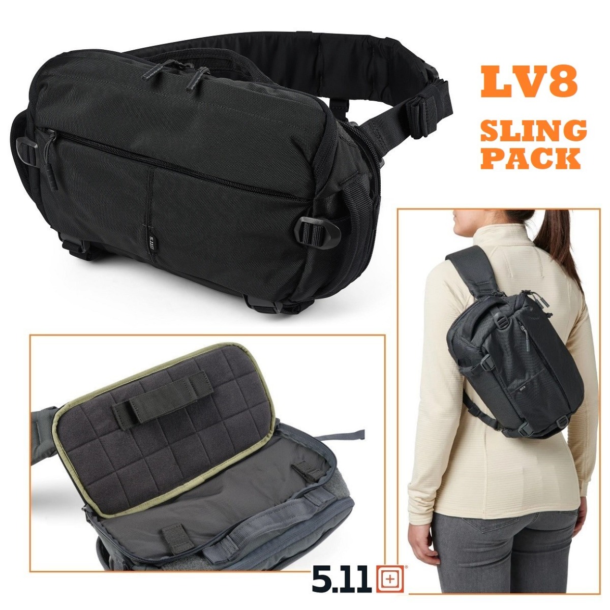 5.11 LVC8 Sling Pack Black (56792ABR)