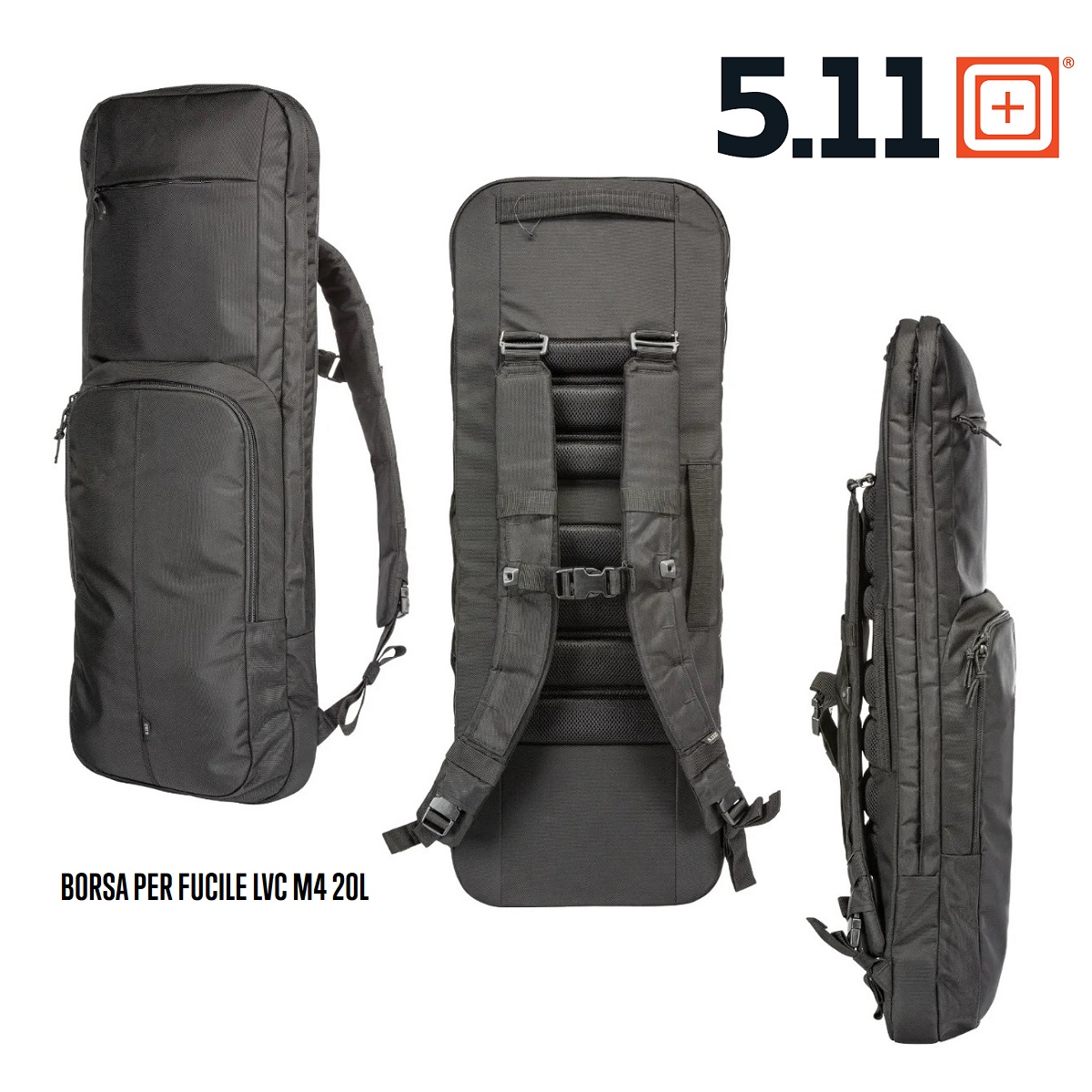 5.11 LVC M4 Black (56438ABR) Borsa Porta-fucile Spalleggiabile