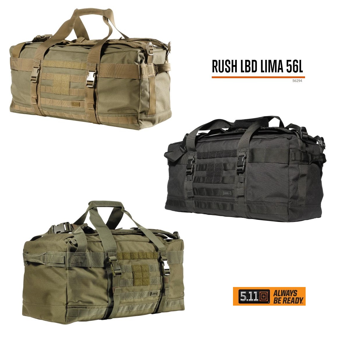 5.11 RUSH LBD BAGS LIMA - borsone/zaino spalleggiabile (56294)