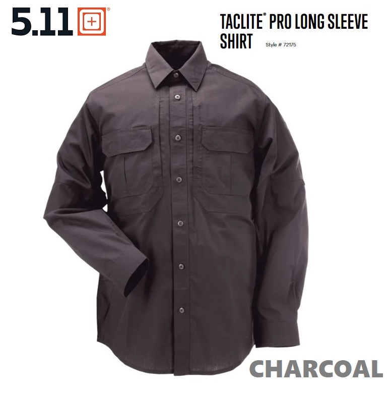 5.11 Taclite Pro Long Sleeve Shirt Charcoal (72175) Grigio scuro