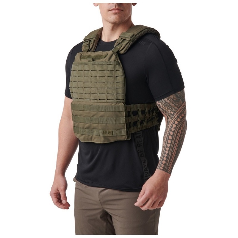 5.11 TacTec Plate Carrier Ranger Green · Porta Piastre 500D · MOLLE Laser‑Cut · (56100-186) - immagine 4