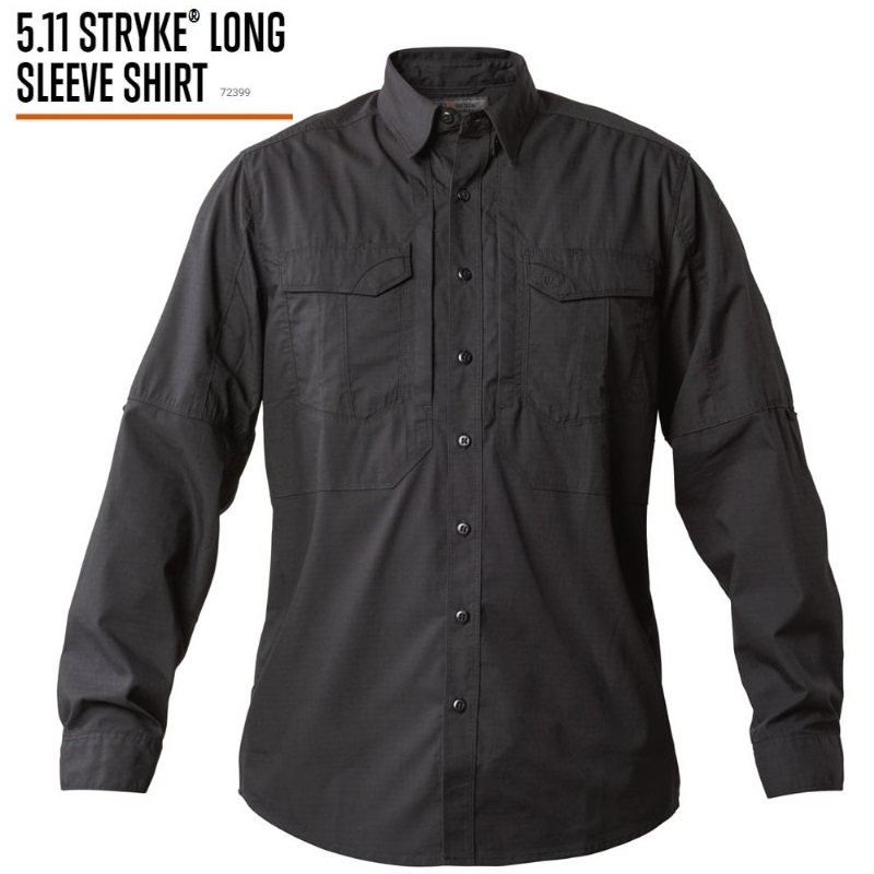 5.11 STRYKE SHIRT LONG SLEEVE BLACK - 72399