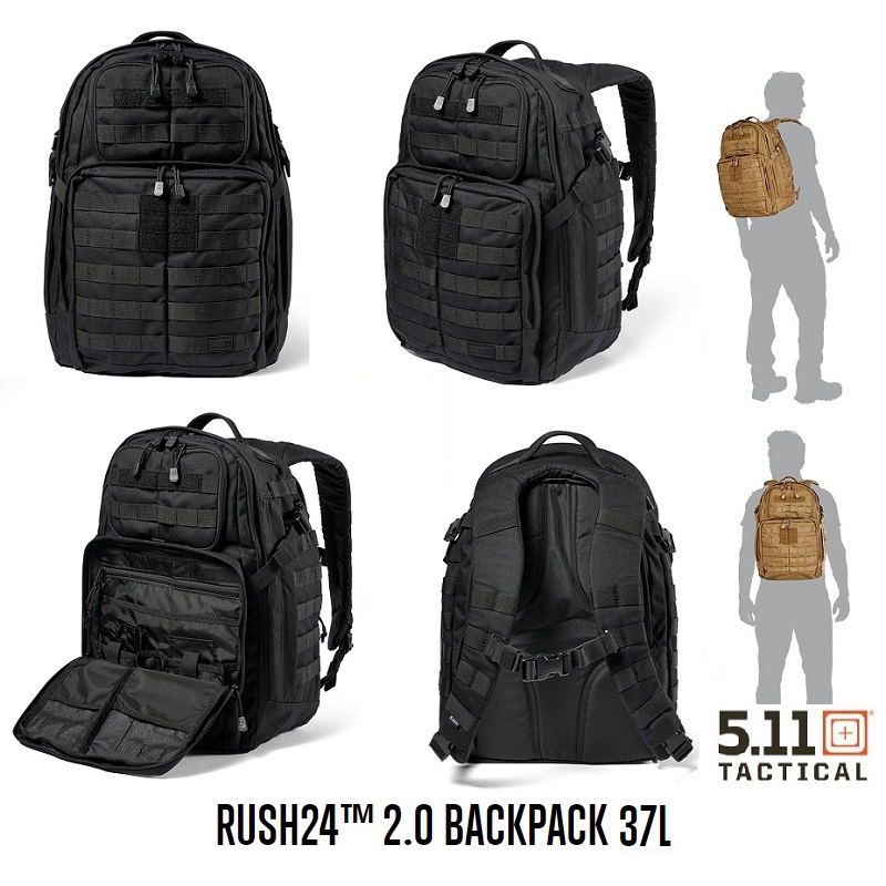 5.11 RUSH 24 2.0 Backpack Black 37 Lt.(56563)