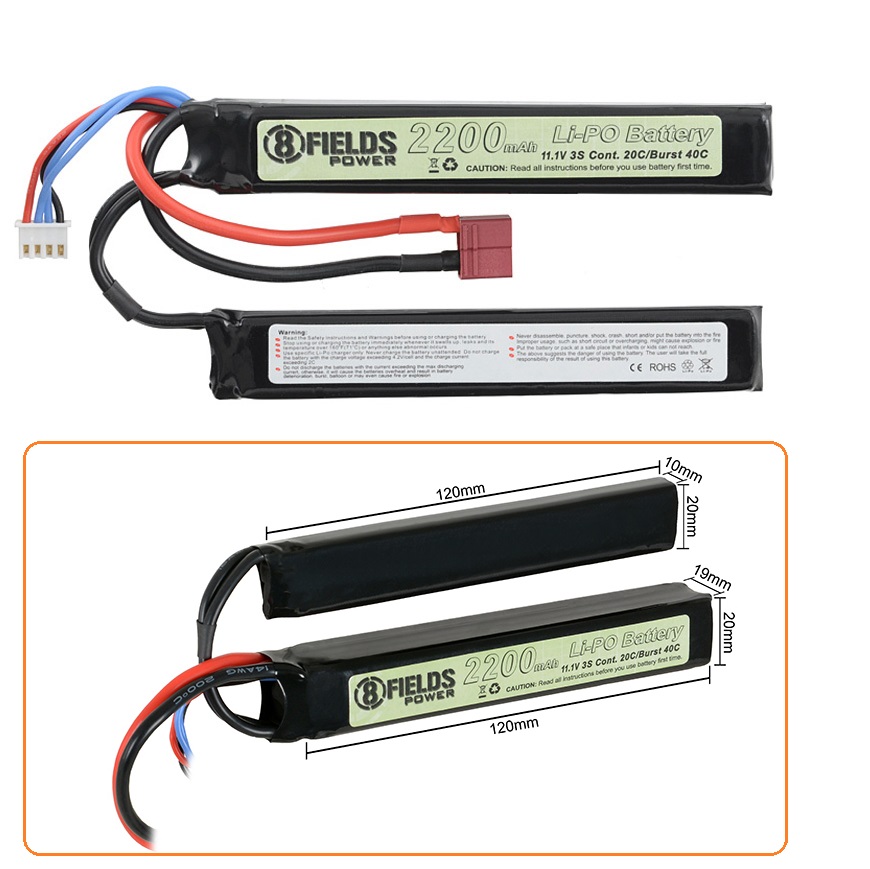 8FIELDS Battery Li-Po 2200mAh 11,1V 20/40C - T-connector