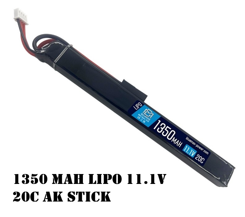 BLUEMAX 1350mAh LiPo 11.1V 20C AK Stick