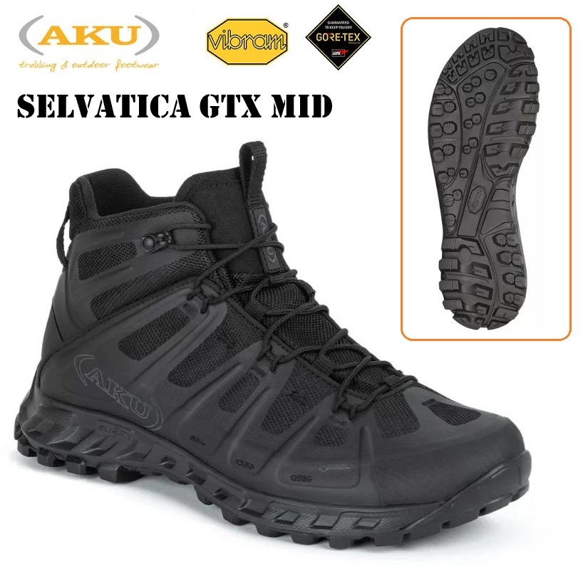 AKU TACTICAL SELVATICA BLACK MID GTX (672T)