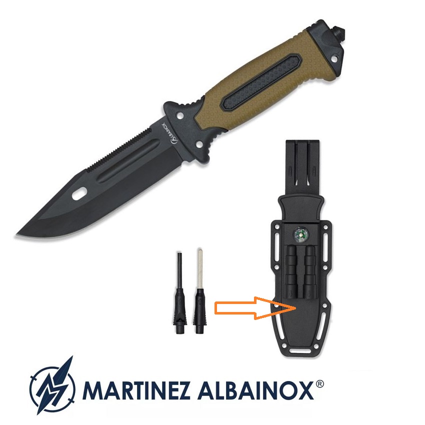 ALBAINOX SURVIVAL FIXED KNIFE COYOTE (32664)