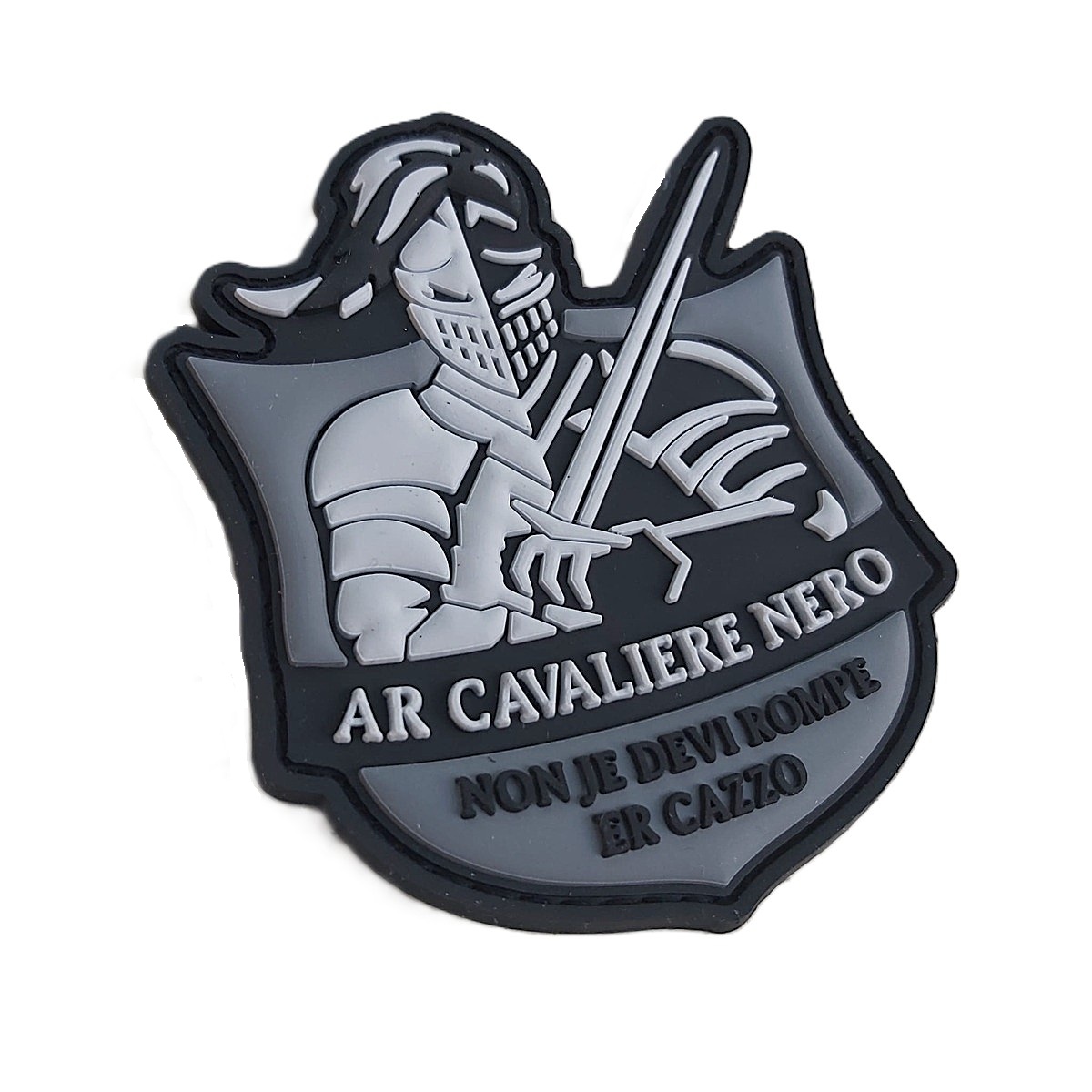 AR CAVALIERE NERO NON JE DEVI ROMPE ER CAZZO - PVC PATCH 3D - con velcro sul retro - Image 2