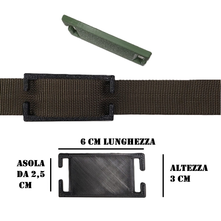 Bandierina Italia su piastrina di plastica MOLLE compatibile- 6 x 3 cm - Image 2