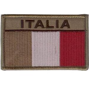 Bandierina Italia bassa visibilita ricamata - verde oliva