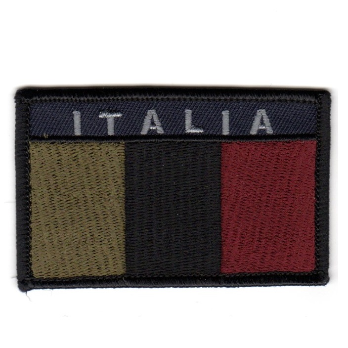 Bandierina Italia bassa visibilita ricamata - nera