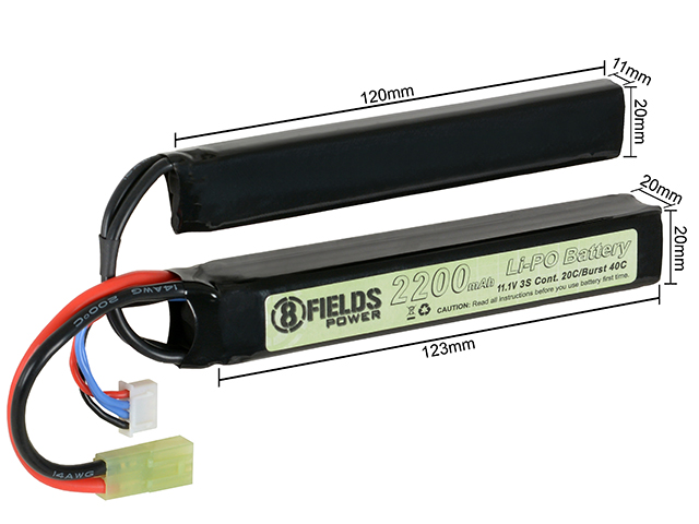 8FIELDS BATTERY LI-PO 2200MAH 11,1V 20/40C