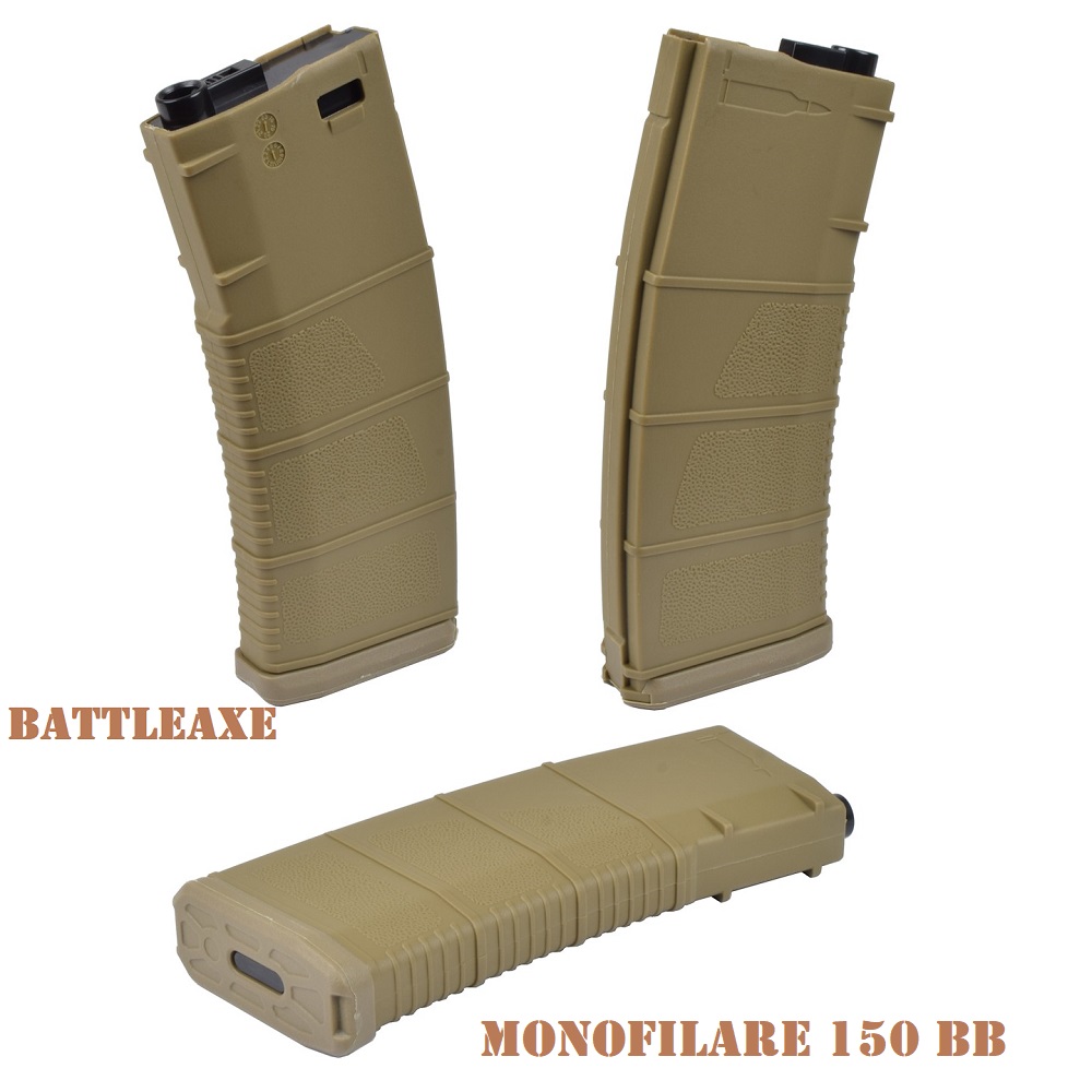 BATTLEAXE CARICATORE M4 MONOFILARE 150 BB - Coyote (002-9B TN)