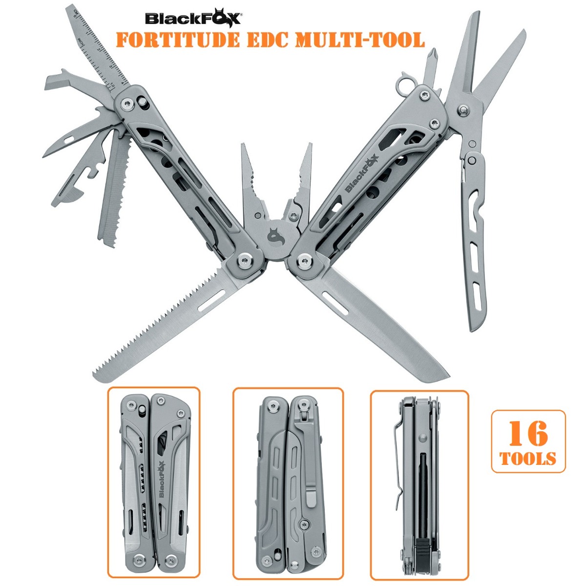 BLACKFOX Fortitude EDC Multi Tools - pinza/forbici multiuso (BF-206)