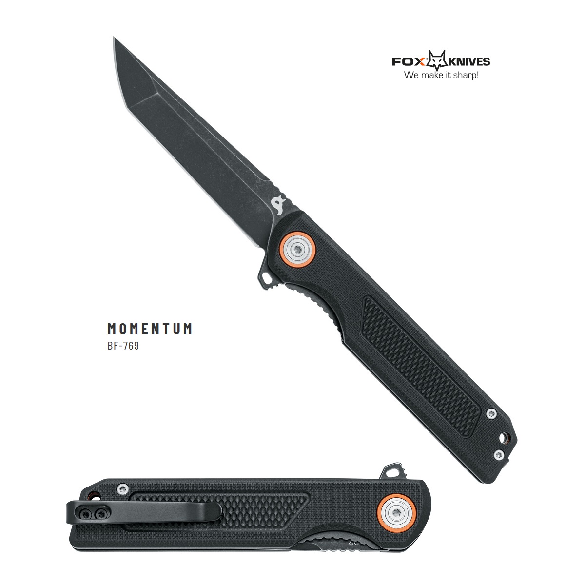 BLACKFOX MOMENTUM BLACK- Folding Knife (BF-769)