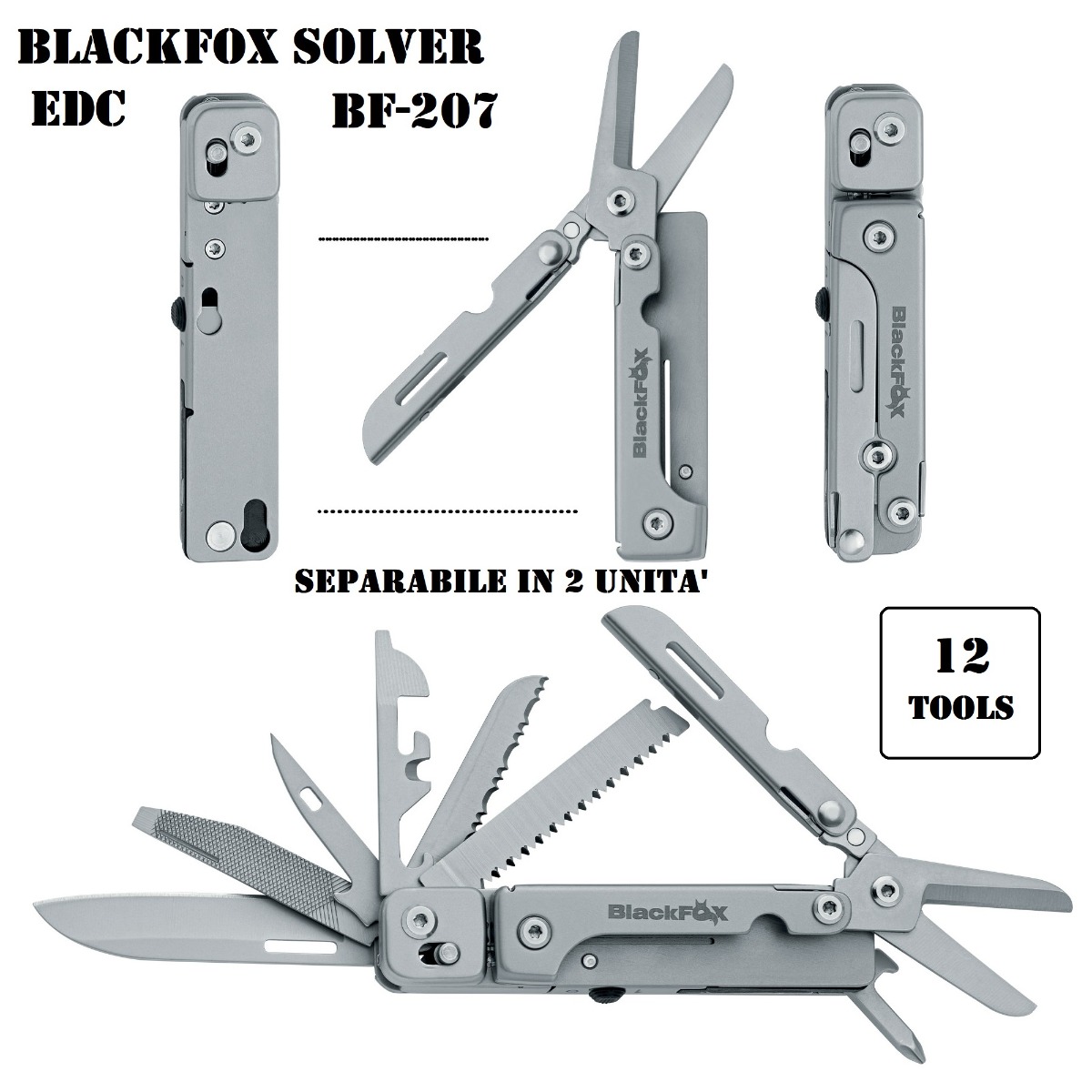 BLACKFOX SOLVER EDC Multi Tools - forbici - multiuso (BF-207)
