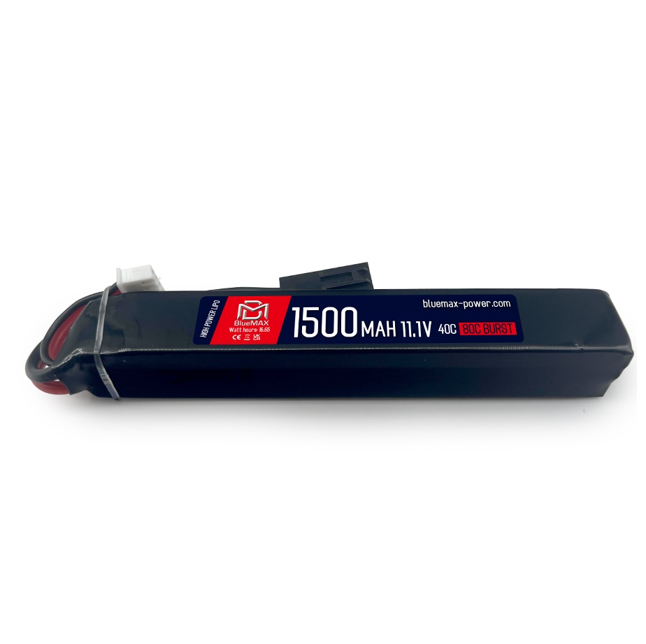 BlueMAX 1500mAh 11.1V 40C Extreme LiPo Airsoft Battery Stick
