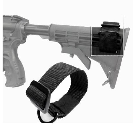 UNIVERSAL BUTTSTOCK SLING D-RING STRAP- stringa per aggancio cinghia trasporto su calcio arma lunga - immagine 3