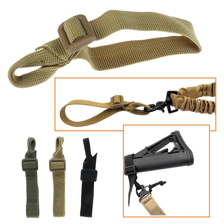 UNIVERSAL BUTTSTOCK SLING STRAP- stringa per aggancio cinghia trasporto su calcio arma lunga 