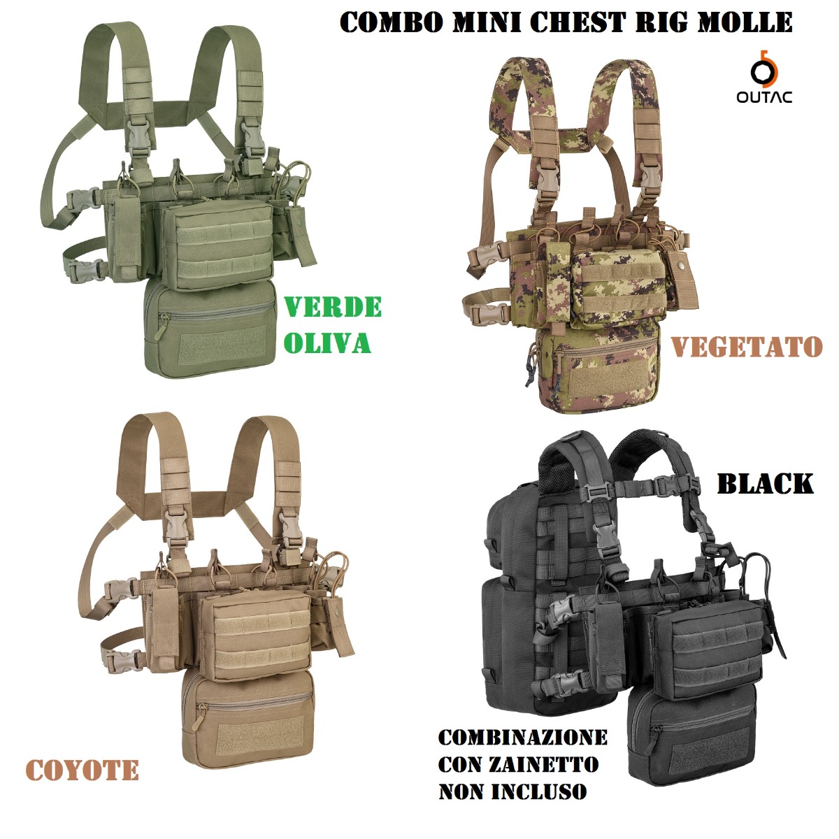 OUTAC by Defcon5 Combo Mini Chest Rig Molle (OT-RC202)