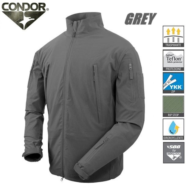Condor Vapor Lightweight Soft Shell Grey 