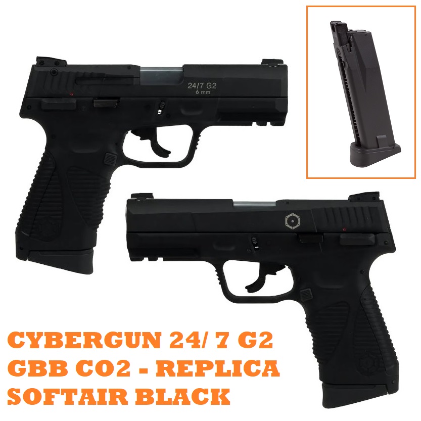 CYBERGUN 24/ 7 G2- CO2 - REPLICA SOFTAIR BLACK (210520)