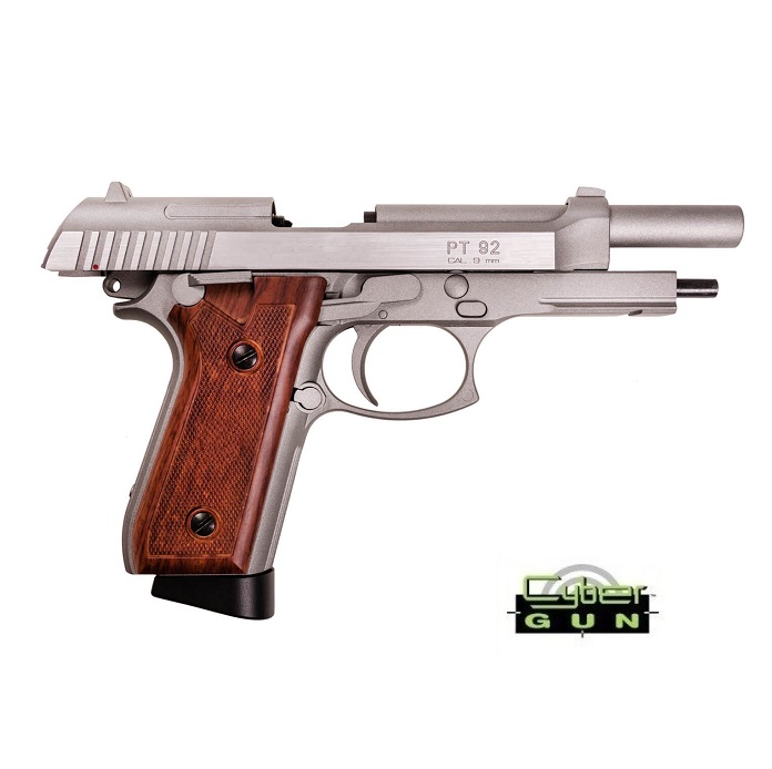 CYBERGUN PT92 Scarrellante-Singolo/Raffica-Full Metal -CO2 -SILVER - immagine 2