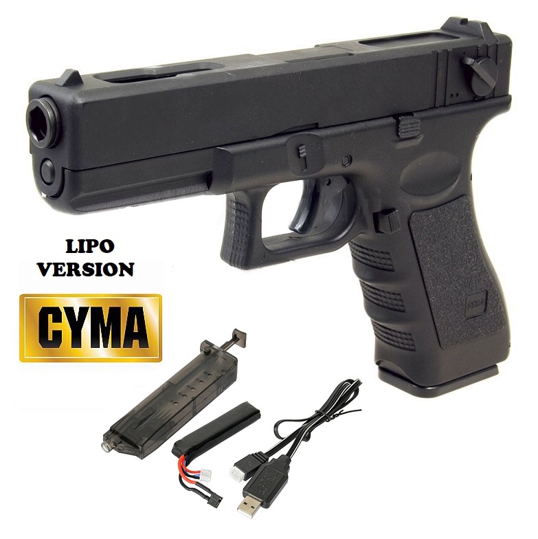 CYMA NEW GLOCK 18 ELETTRICA BLACK (CM.030)CON BATTERIA LIPO