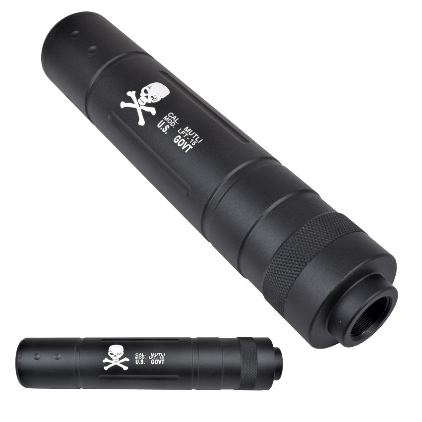 CYMA SKULL & BONES BLACK SILENZIATORE 155MM X 30MM (HY-148F)