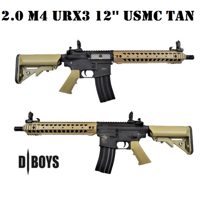 DBOYS 2.0 M4 URX3 12'' USMC TAN/BLACK FULL METAL (1581BT)