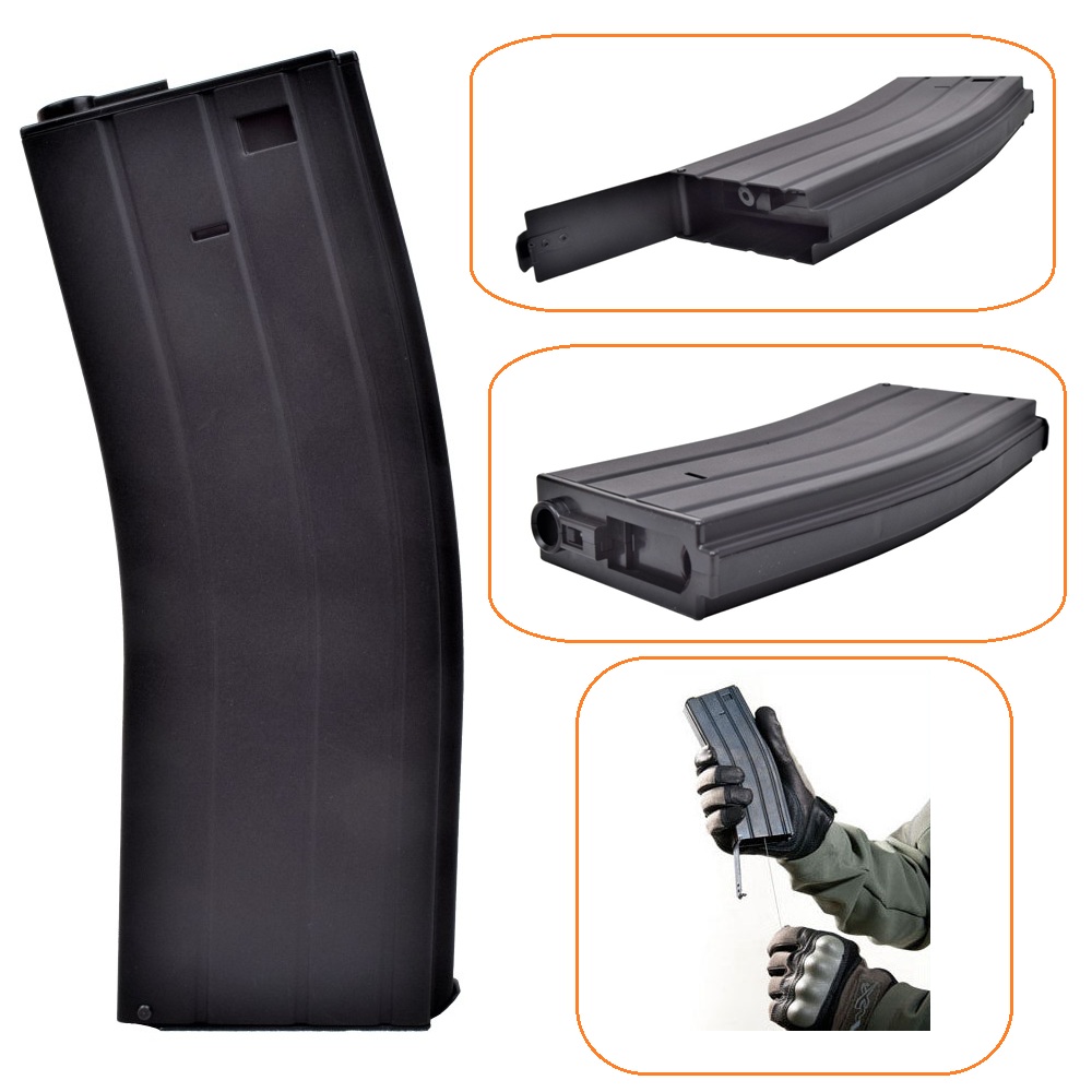 D-BOYS CARICATORE FLASH 300 COLPI IN METALLO PER M4 NERO (DB004)