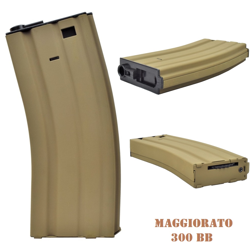 D BOYS HI CAP M4 METAL MAGAZINE 300 BB  M4 - COYOTE BROWN (DB002)