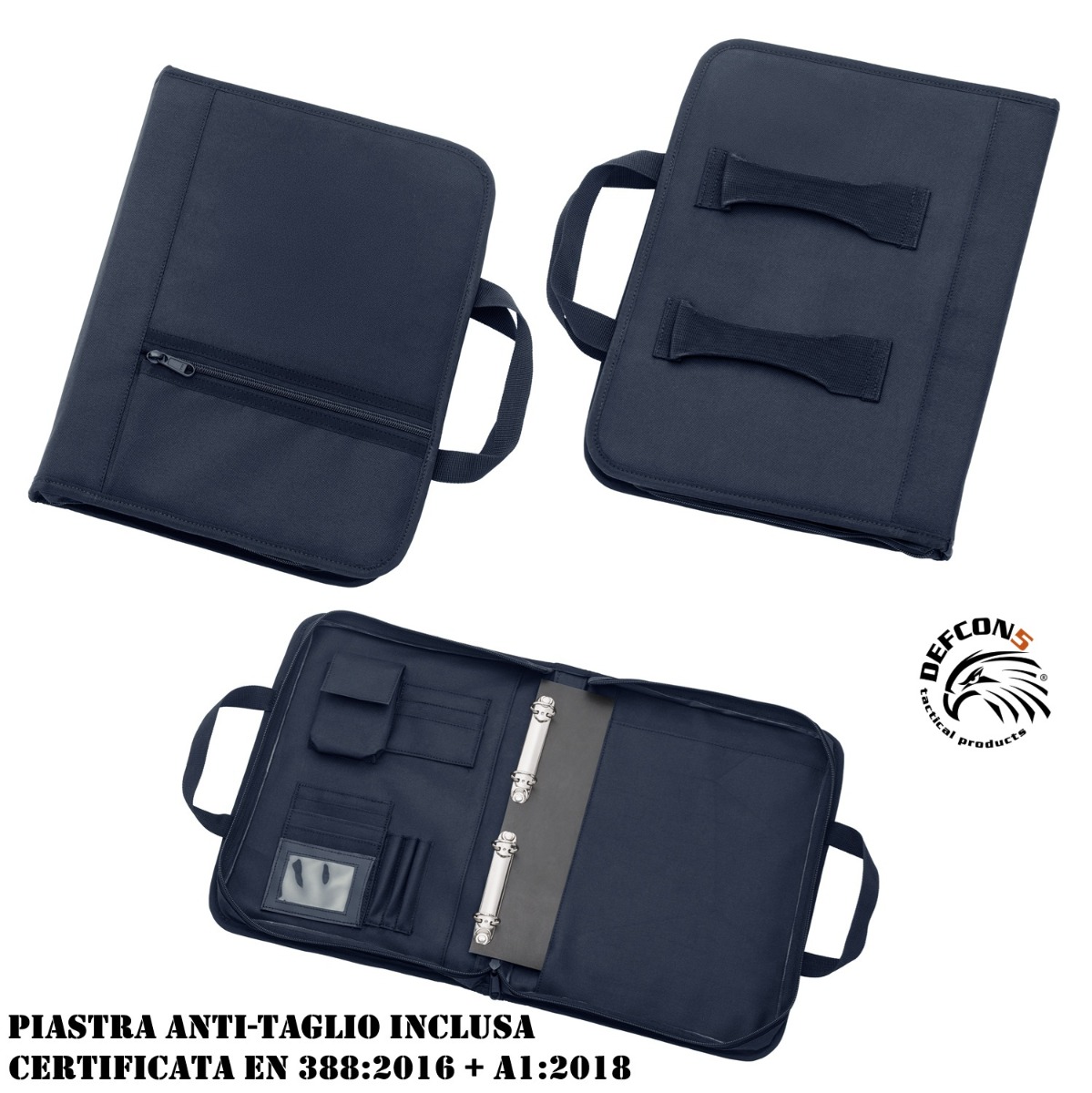 DEFCON5 Delta Block Notes Cartellina Porta-Documenti completa di piastra antitaglio- blu (D5-UCBN024)