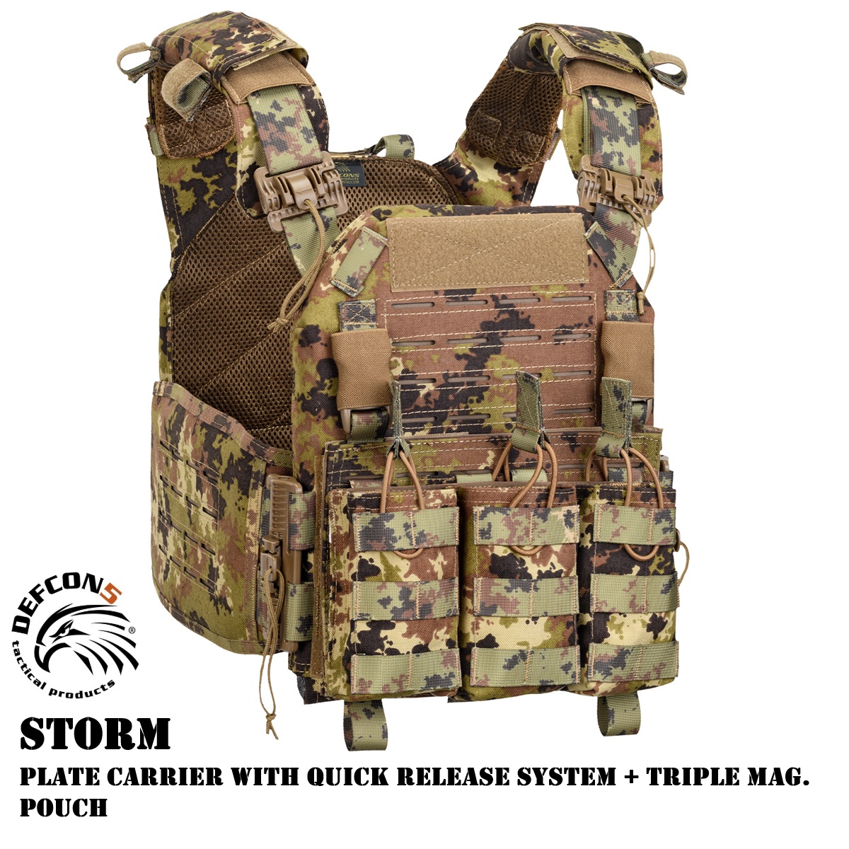 DEFCON 5 STORM PLATE CARRIER VEGETATO WITH QUICK RELEASE SYSTEM + TRIPLE MAG. POUCH(D5-BAV23) - Image 10